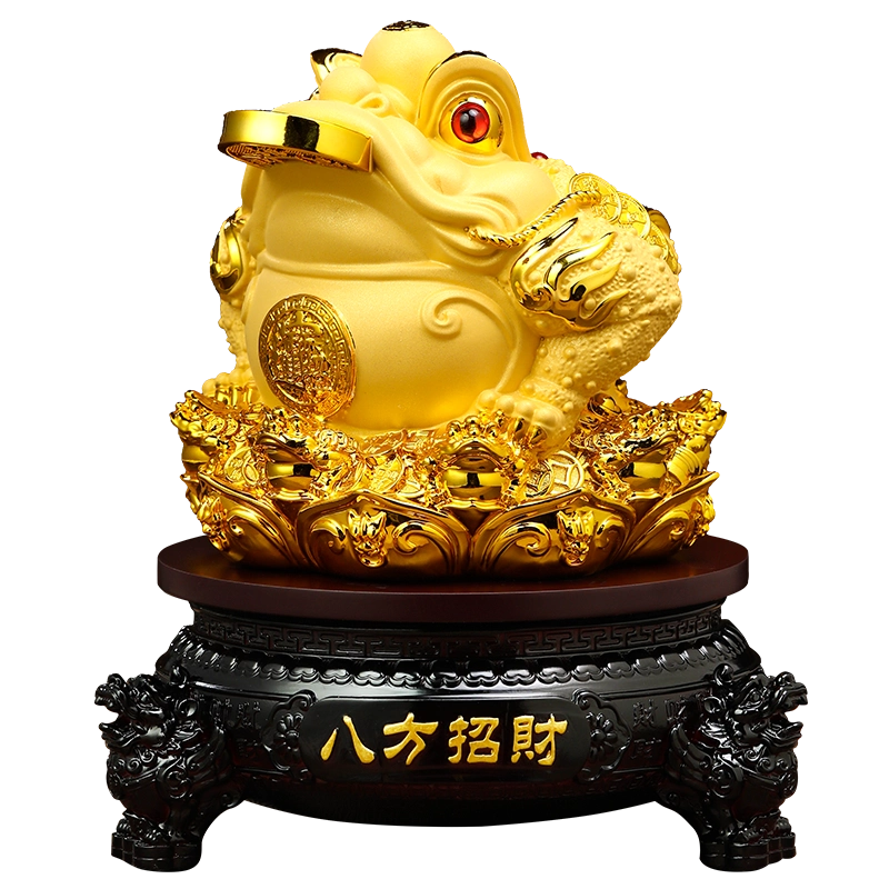 八方招财金蟾摆件三足金蝉办公室前台装饰品店铺收银