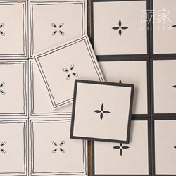 French-Style Milky White and Black All-Ceramic Tiles for Kitchen, Bathroom, Balcony, Entrance, Dining Room, and Guesthouse