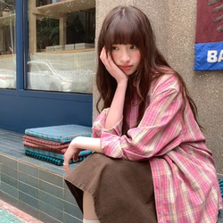 Korean Style Sweet Striped Shirt for Women 2026 Early Spring New Loose Retro Design Long-Sleeved Shirt Jacket