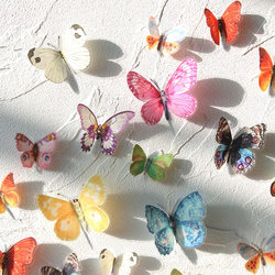 3D Stereo 24-Piece Butterfly Silhouette Artificial Butterflies Felt Board Photo Wall Butterfly Wall Stickers Face Photography Props