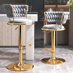 Light Luxury Bar Stool, Swivel Island Bar Chair, High Stool for Home Use, Coffee and Milk Tea Shop, Billiard Hall, Bar Chair, High Stool