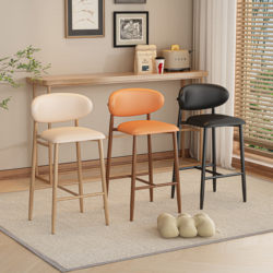 Second-Hand Bar Stools, Modern and Simple, with Backrest, High Stools for Home Use, Suitable for Guesthouses, Hotel Front Desks, Cashier Areas, and Bar Counters
