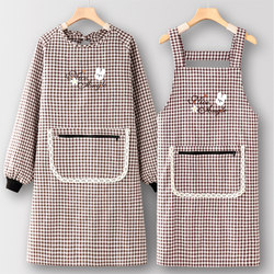 Young Style Work Clothes Smock for Women, New Cotton Apron for Kitchen, Home, Restaurant, Adults, Long-Sleeved, Special for Work, Baking
