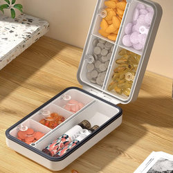 Japanese Pill Box Portable Organizer with Large Capacity, Light-Proof, Specially Designed for the Elderly, Weekly Medication Reminder