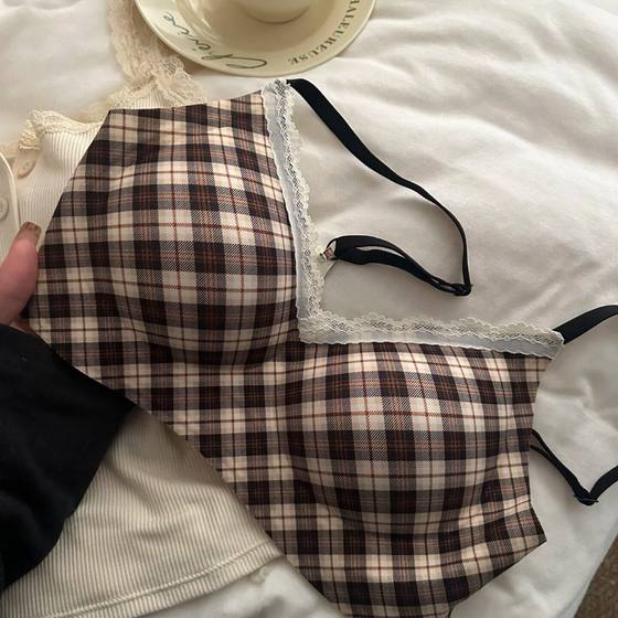 
Seamless bra for women with small breasts, push-up, no wires, one-piece fixed cup, lace trim, beautiful back bra for girls