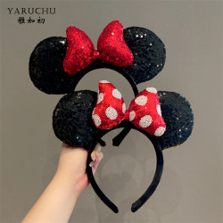 Disney Headband Bunny Ears Headband Mickey Hairpin Park Girl Minnie Hair Accessories Photo Shoot Adult Children Hair Accessories