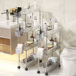 Bathroom Storage Rack Toilet Floor-Standing Gap Storage Rack Bathroom Sink Multi-Layer Gap Trolley Storage Rack
