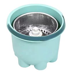 Thickened Small God Mop Lotus Bucket Rotating Mop Rod Hand-Washable Mop Bucket Household Stainless Steel Mop Single Bucket