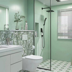 Avocado Green Bathroom Balcony Art Tiles Scandinavian 300X600 Small Tiles Kitchen Bathroom Non-Slip Floor Tiles
