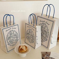 Retro French Bread Kraft Paper Bag ins High-Looking Baked Goods Dessert Packaging Bag Gift Decoration Gift Bag