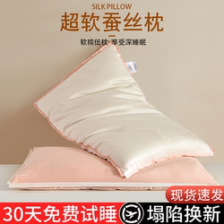 Silk Pillow Core Set of Two, Ultra-Soft, Low-Profile, Neck-Protecting, Sleep-Aiding, for Home Use, Adults, Student Dormitory, High-Quality