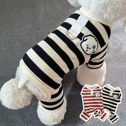 Cute Dog Clothes for Small Bichon Frise and Schnauzer, Special Four-Legged Pet Clothing, Dog Clothes for Spring and Autumn, Can Be Used with a Leash, Pure Cotton