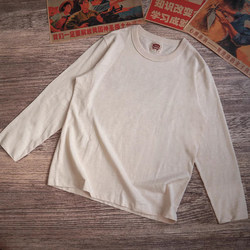 Long-Sleeved Bamboo Cotton Original National Trend Retro Text Nostalgic 80S Cultural Shirt Chinese Funny and Interesting Long-Sleeved T-Shirt
