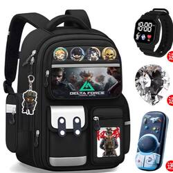 Dirty-Resistant Backpack for Elementary School Students, Multi-Layered School Bag, Delta Action Boys' Large-Capacity Spine-Protecting Ultra-Light Backpack