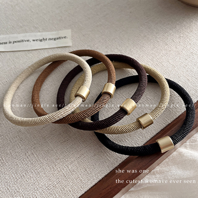 Women's 2025 new high-end adult rubber band leather case hair ring high elastic durable hair tie hair rope headdress