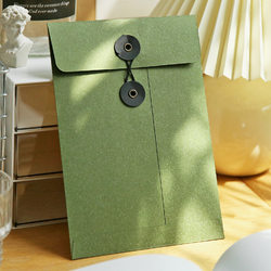 Retro Strap Envelope Hard-Shell A5 Kraft Paper Winding File Bag High-End Ceremonial Postcard Information Storage Bag
