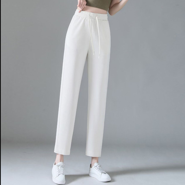 saferido Men's Summer Ice Silk Jeans/Male Elastic Waistline Loose and Comfortable Tencel Jeans Drawstring Korea Casual Trousers M-5XL