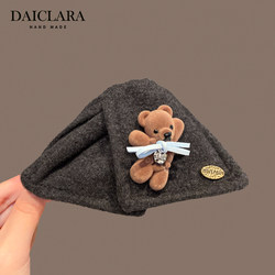 Korean-Style Button Butterfly Velvet Bear Triangle Shell Hair Clip Cute and Elegant Back-Of-Head Hairpin Shark Clip Hairpin