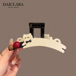 Cartoon Cute Acetate Cat Claw Clip for Women, Korean Style, New Large Hair Clip, Shark Clip, Hair Accessory