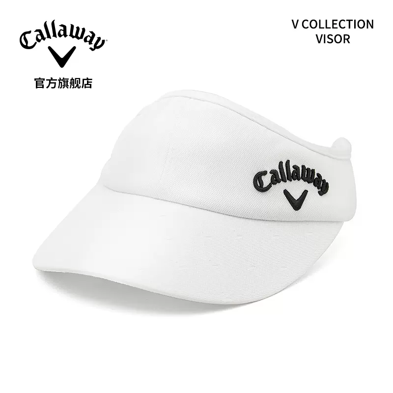 Callaway卡拉威高尔夫球帽女新品COLLECTION遮阳帽子白色无顶帽-Taobao