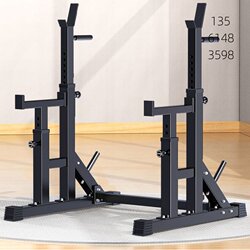 Light Commercial Multifunctional Home Gym Weight Bench with Adjustable Frame, Barbell Rack, Squat and Bench Press Station, All-In-One Indoor Use