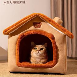 Cat and Dog House Nest, Warm in Winter, Suitable for Small Dogs and Cats, Universal for All Seasons, Removable and Washable Dog House, Cat Nest Bed, Pet Supplies