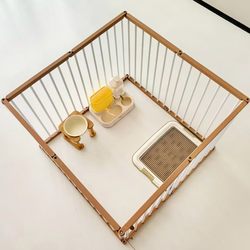 Cute Little Pet Fence Dog Cage Barrier, Freely Assemblable and Expandable, Indoor Small to Medium Dog Kennel, Anti-Escape