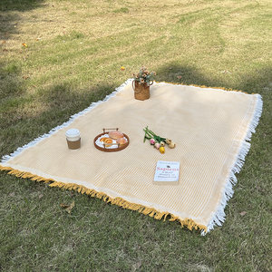 
Outdoor camping picnic mat tent floor mat French thickened photo mat beach mat tablecloth grass white blanket