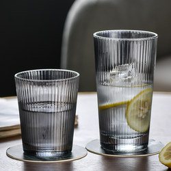 Vertical Stripe Glass Cup ins High-Quality Coffee Cup for Restaurant Commercial Use, Juice Tea Cup, Hotel Mouthwash Cup, Thickened