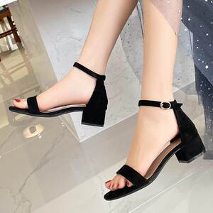 
Fashion sandals for women summer 2027 new mid-heeled fairy style with skirt French flat bottom one-word strap popular gift