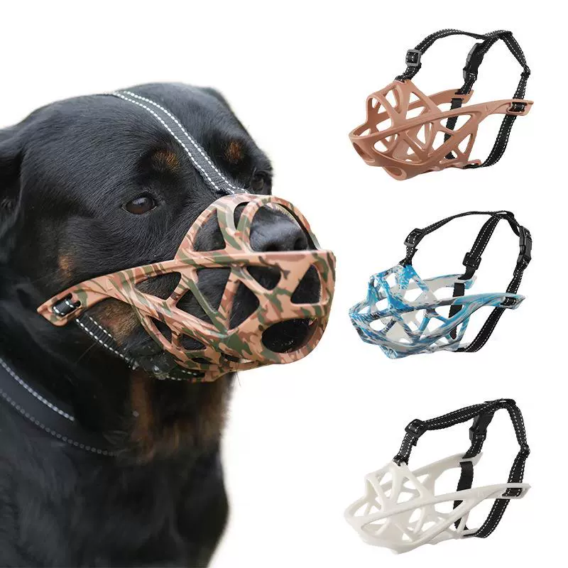 宠物用品狗狗外出防咬防叫安全口罩柔软硅胶镂空透气不影响喝水