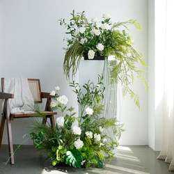 Simulated Green Plant Landscaping Combination, Window Display, Interior Decoration, Large Floral Arrangement, Artificial Flower Plant Ornaments