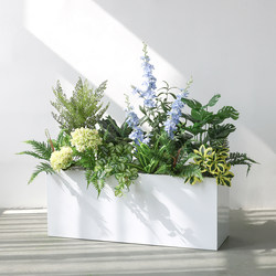 Simulated Fake Green Plants for Landscaping, High-End Light Luxury Landscape Combination, Indoor Bionic Plant Flower Trough Box, Window Decoration Ornaments