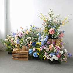 Simulated Fake Green Plants for Landscaping, Indoor Large-Scale Decoration, Monet Garden Window Display, Artificial Flower Plant Ornaments