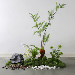 Bionic Flowers and Green Plants for Landscaping, Fake Plants for Clothing Store Window Decoration, Simulated Floor-Standing Ornaments, Floral Arrangements under Stairs