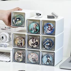 Baji pull-pull storage box drawer millet peripheral large capacity desktop partition multi-function sorting box transparent