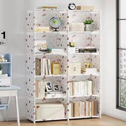 Simple Bookshelf with Back Panel, Wardrobe Storage Rack, Student Desk Bookcase, Floor-Standing Bedside Baby Storage Cabinet