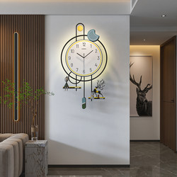 Clocks, Wall Clocks, Living Room 2025 New Models, Creative and Elegant, Home Wall Clocks, Trendy Modern Minimalist Quartz Clock with Light