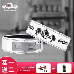 Pd Powerlifting Belt Quick Buckle Professional Fitness Bodybuilding Leather Embroidered Waist Support Weightlifting Squat Deadlift Training Belt