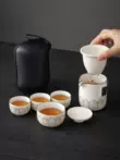 bình trà thủy tinh có lọc Du Lịch Kung Fu Trà Nhanh Cốc Bộ Nhỏ Một Nồi Một Cốc Đơn Di Động Ngoài Trời Trà Gốm Chống bỏng bộ ấm chén uống trà cao cấp nhập khẩu