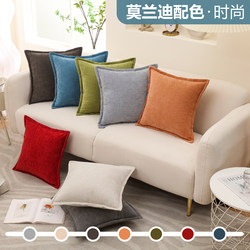 Chenille Pillowcase Cushion Cover for Living Room Sofa 40X40, Headboard Backrest Without Insert, Solid Color, Light Luxury