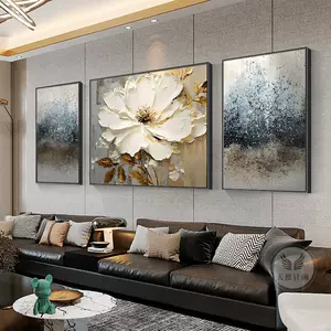 living room oil painting sofa background wall painting simple