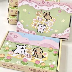 Line Drawing Puppy Airplane Box Cute Cartoon Puppy Student ins Packing Material Birthday Gift Packaging Box Double Layer