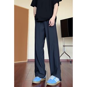 
YorkZoom summer sports cool ice leather pants elastic elastic droop ice silk casual pants thin men