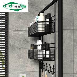 Bathroom Hanging Rack, No-Drill Storage Shelf for Bathroom, Shower Room Hanging Basket, Towel Rack Behind Glass Door in Shower Room