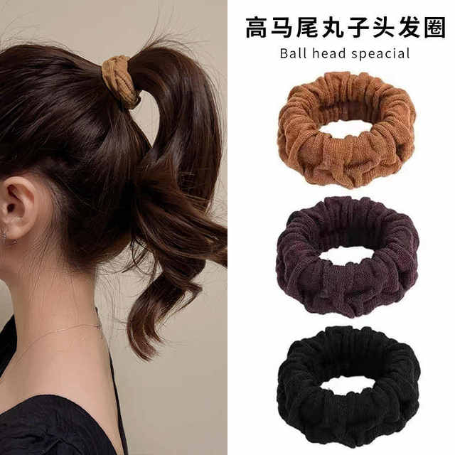 High ponytail bun hair ring thick head rope new high elastic towel ring ...