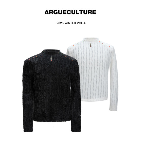 
ArguECulturE velvet turns into winter * red diamond embellished round neck black slim bottoming shirt long-sleeved T-shirt for men