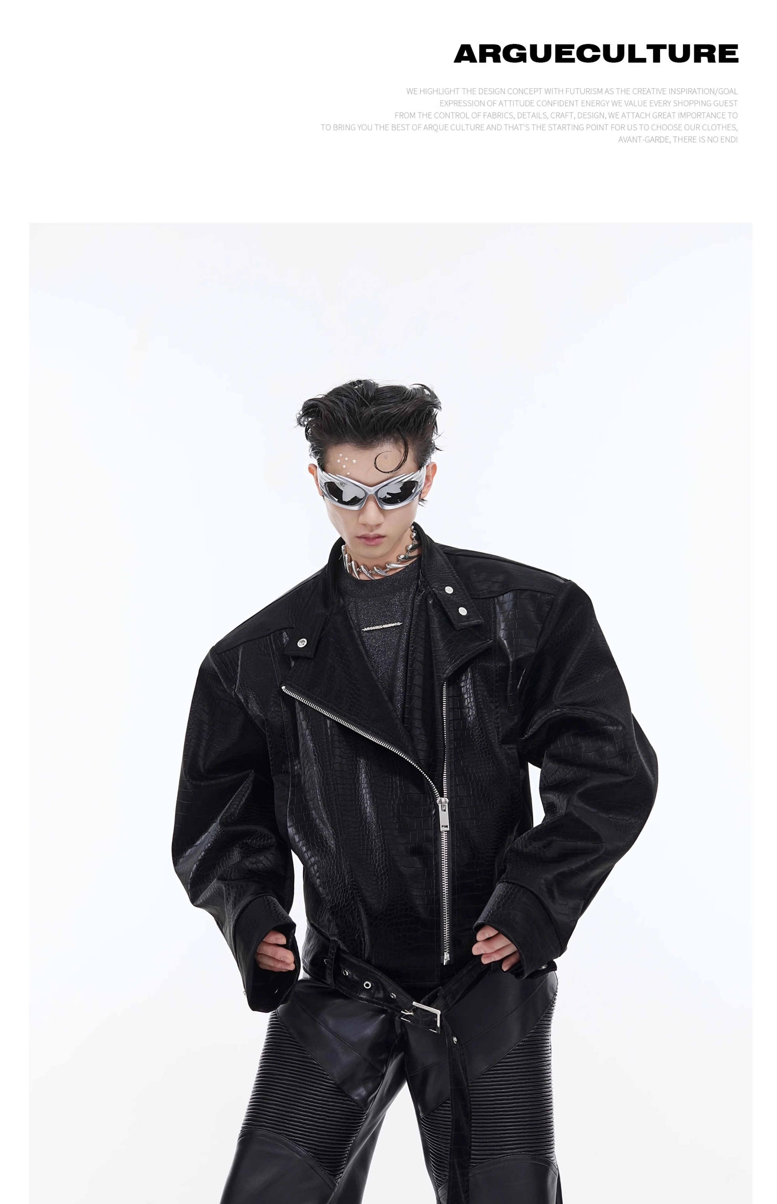 Gargue tculture Deconstructed Crocodile Leather Jacket