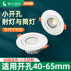 Led Small Downlight 3W5W Opening Size 4cm5 Centimeters 50 60 55mm Special Light for Wine Cabinets and Women's Clothing Stores Cob Small Spotlight