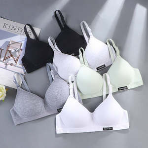 
Girls' comfortable seamless underwear, development period, high school student, small breast push-up, rimless bra, thin section